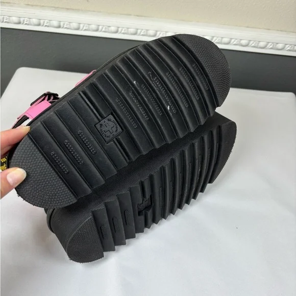 NEW Dr. Martens Pink and Black Blaire Quad Chunky Buckle Sandals Size Women's 9
